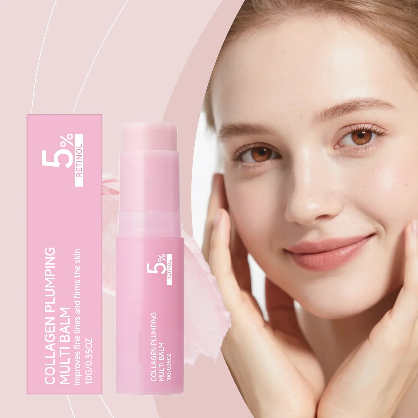 Collagen Multi Balm Stick anti Wrinkle Fade Fine Lines Firming Hydrating Skin Improve Dull Brightening Moisturizing Facial Stick
